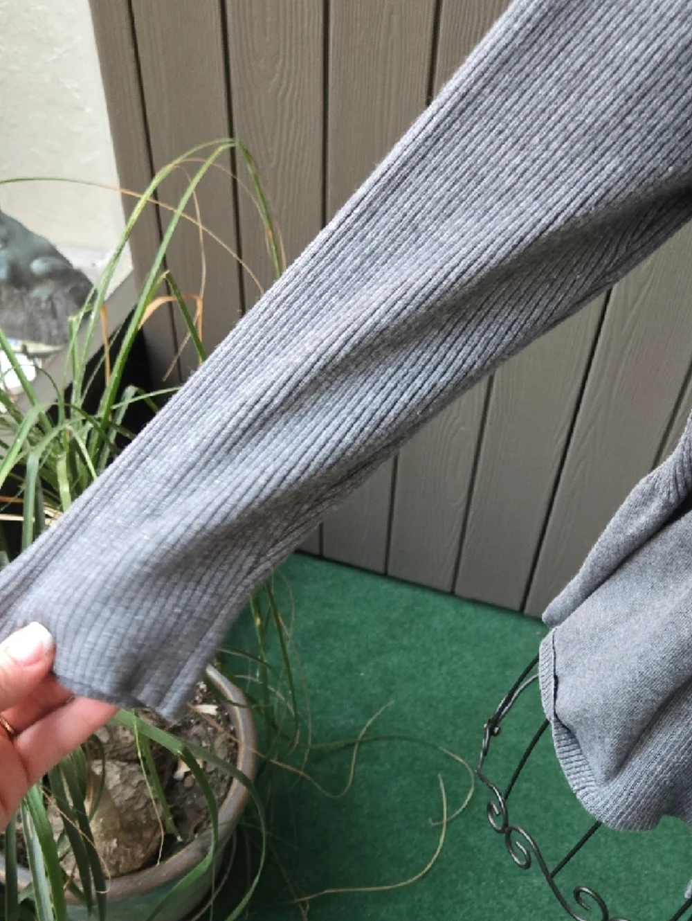 89th & Madison Light Gray Ribbed Open-Front Cardigan Jacket - Picture 6 of 7